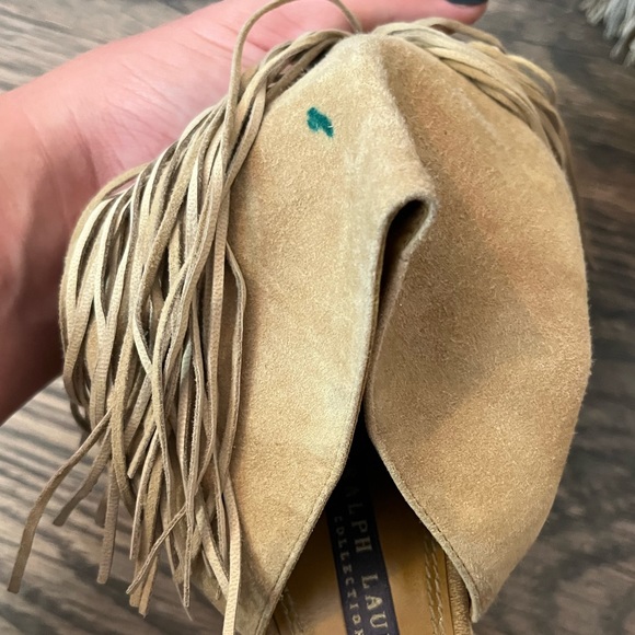 Ralph Lauren Collection Fringe Suede Heels - Picture 4 of 7